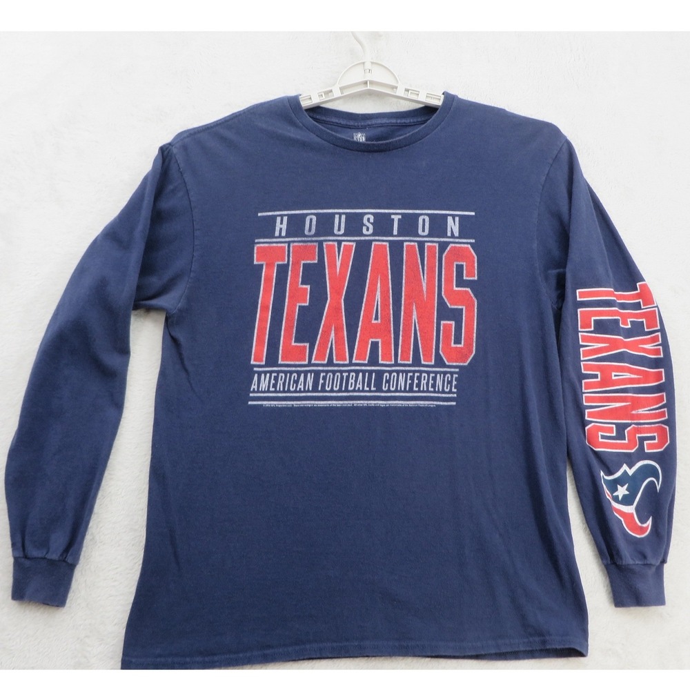 Houston Texans NFL Long Sleeve Shirt Mens L 2014 Team Apparel Navy Football